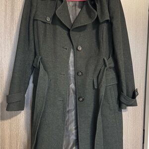 Banana Republic Olive Grey Trench Coat with Classic Style